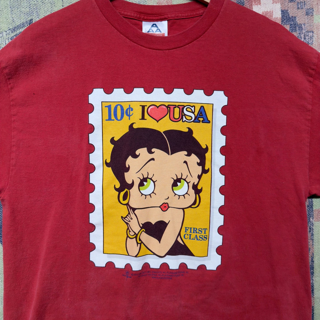 Betty Boop Vintage Stamp T Shirt Size Large 2000s
