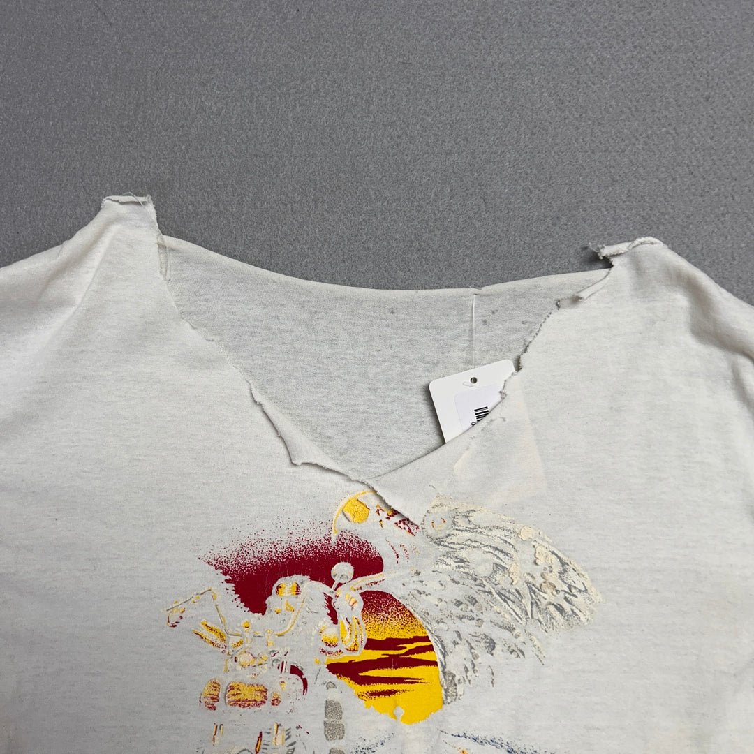 Vintage Thrashed Asphalt Animal Biker T Shirt Size Large