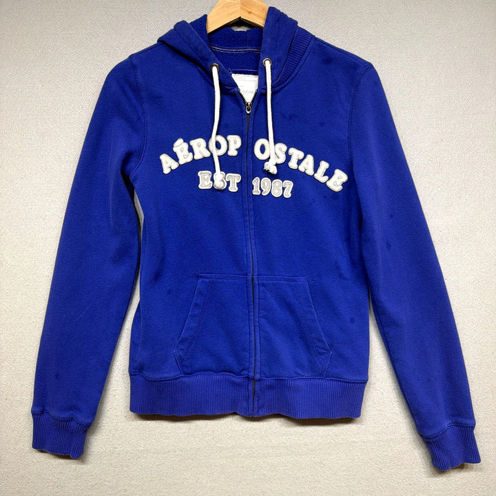Aeropostale Blue Zip Up Hoodie Size Medium