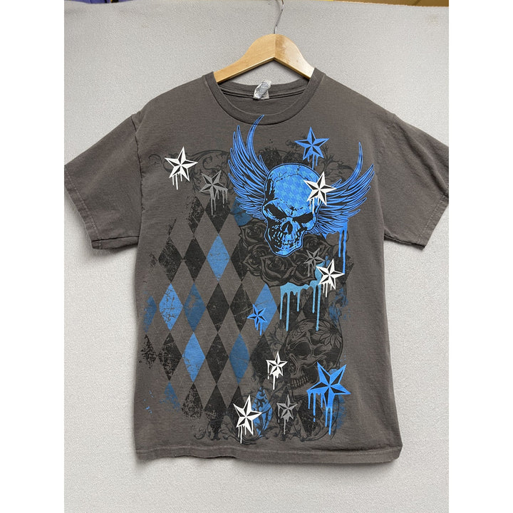 Y2K Men's Skull & Stars Early 2000's Style Shirt Size Medium