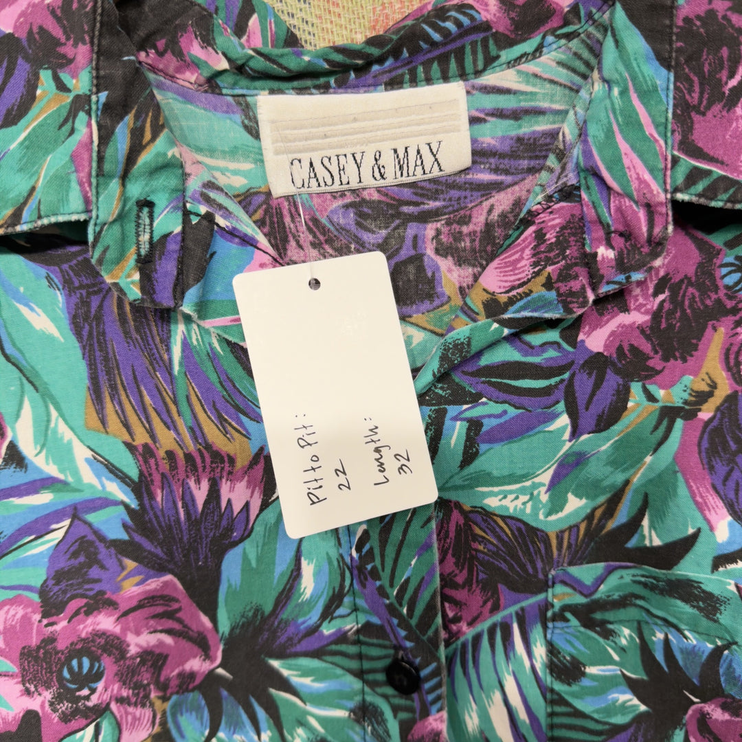 Casey and Max Vintage Floral  Button Down Shirt Large 90s