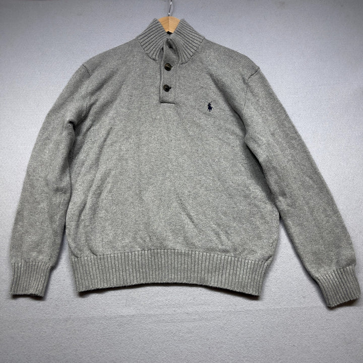 Vintage Polo Ralph Lauren Gray Cotton Sweater Size Medium