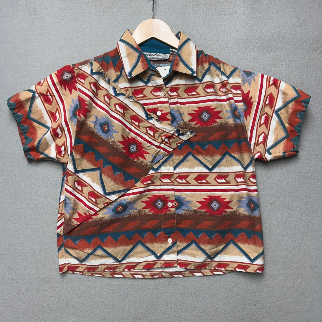 Vintage Adobe Rose Women's Western Shirt Size Medium