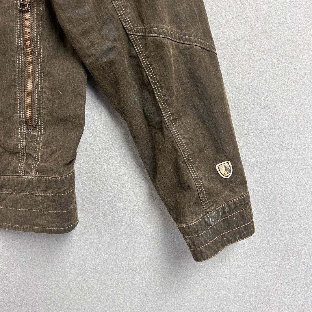 Kuhl Brown Canvas Zip Up Patina Dye Jacket Size Large