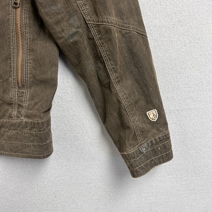 Kuhl Brown Canvas Zip Up Patina Dye Jacket Size Large