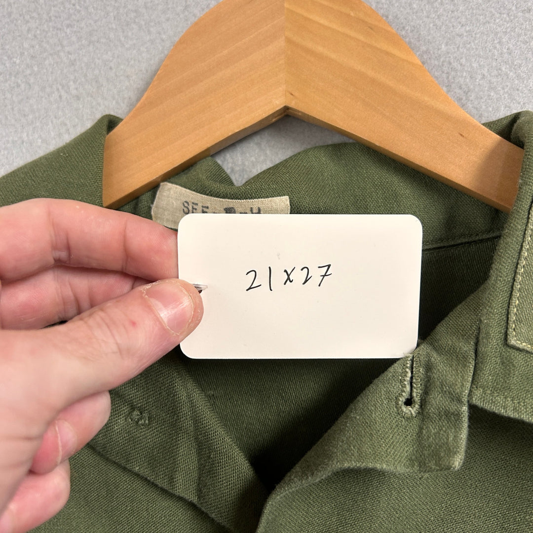 Vintage 1970s US Military Og 107 Field Shirt Size Medium