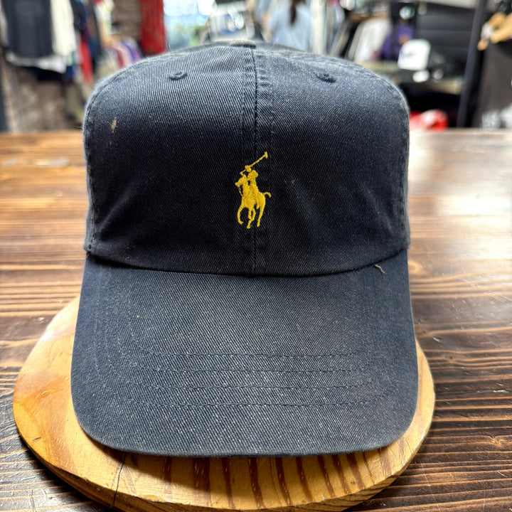 Vintage Polo Ralph Lauren Bleach Stained Leather Strap Back Hat