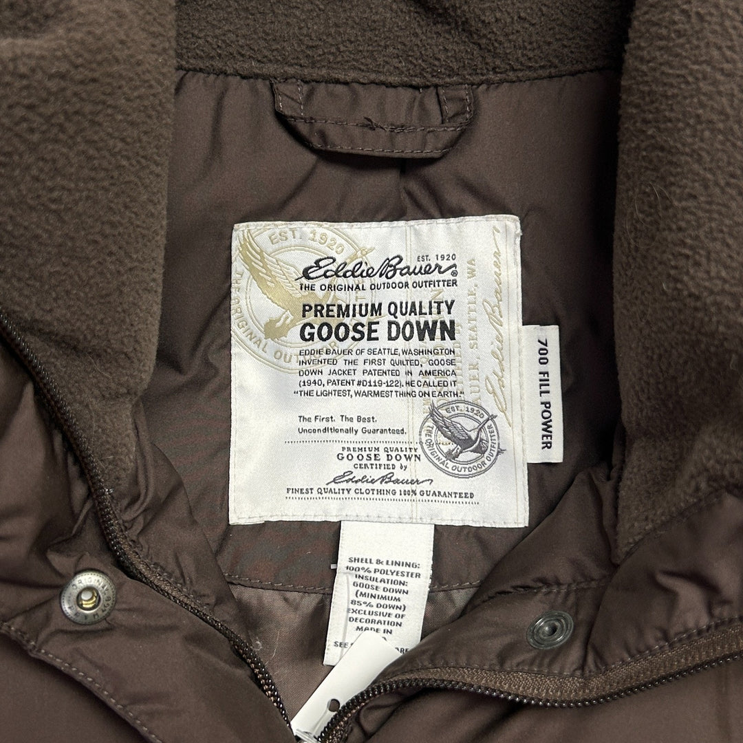 Eddie Bauer Premium Goose Down Puffer Vest Brown Quilted Women’s Size Medium