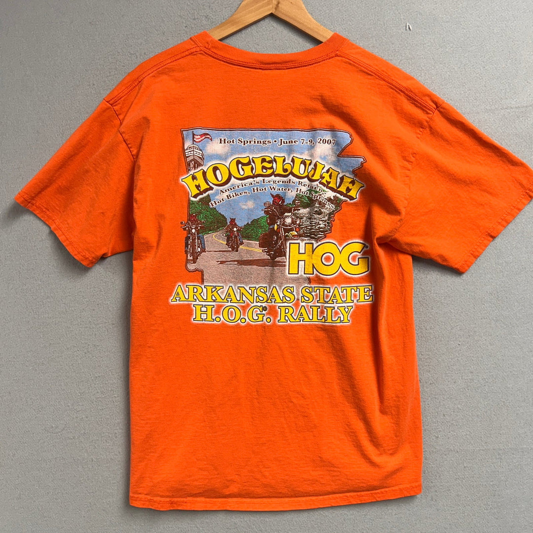 Vintage Arkansas Harley owners Group T Shirt Size Large
