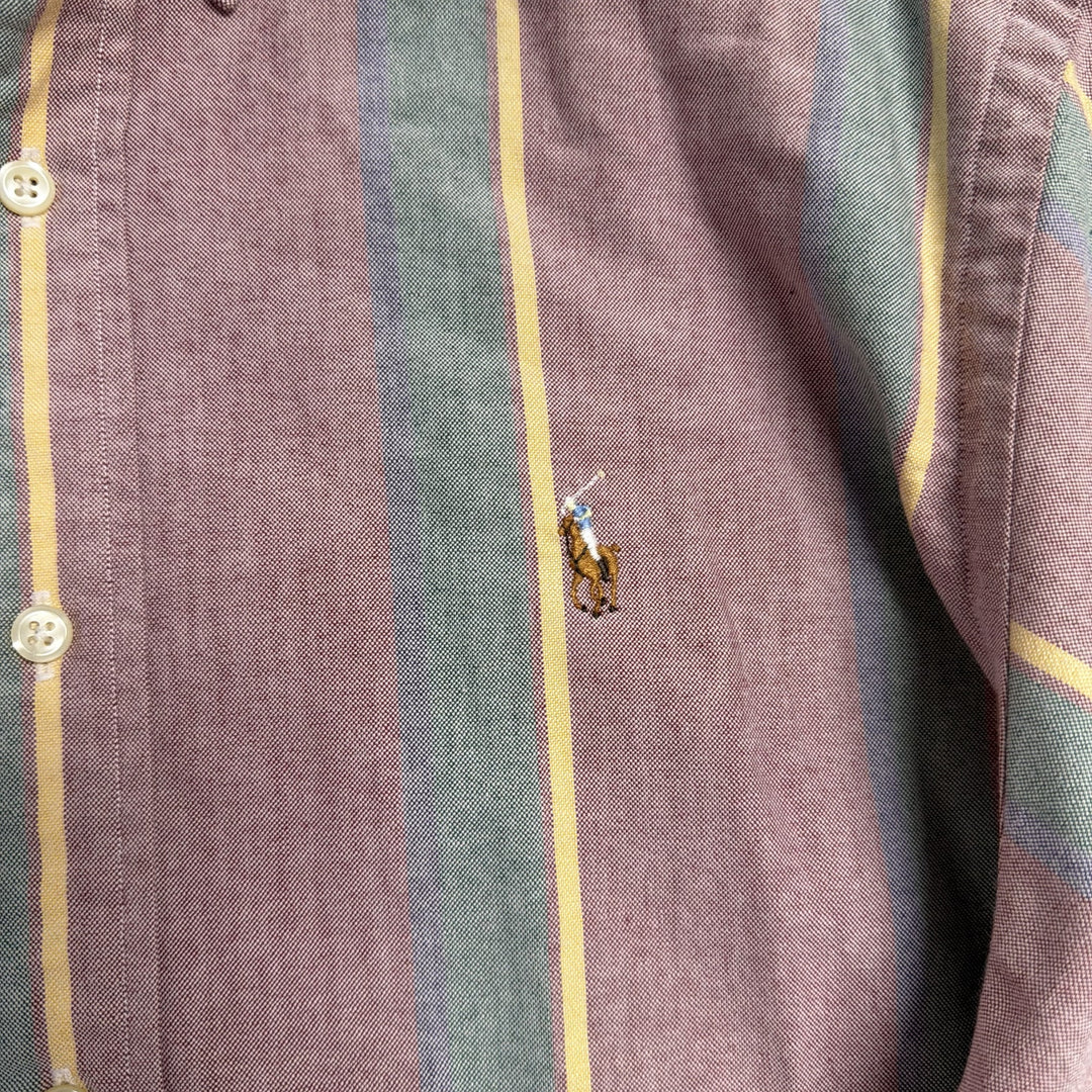 Vintage Polo Ralph Lauren Striped Button Down Shirt Size XL