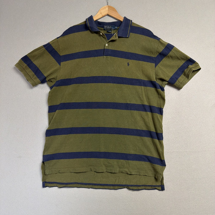 Vintage Ralph Lauren Olive and Blue Polo Shirt Size XL
