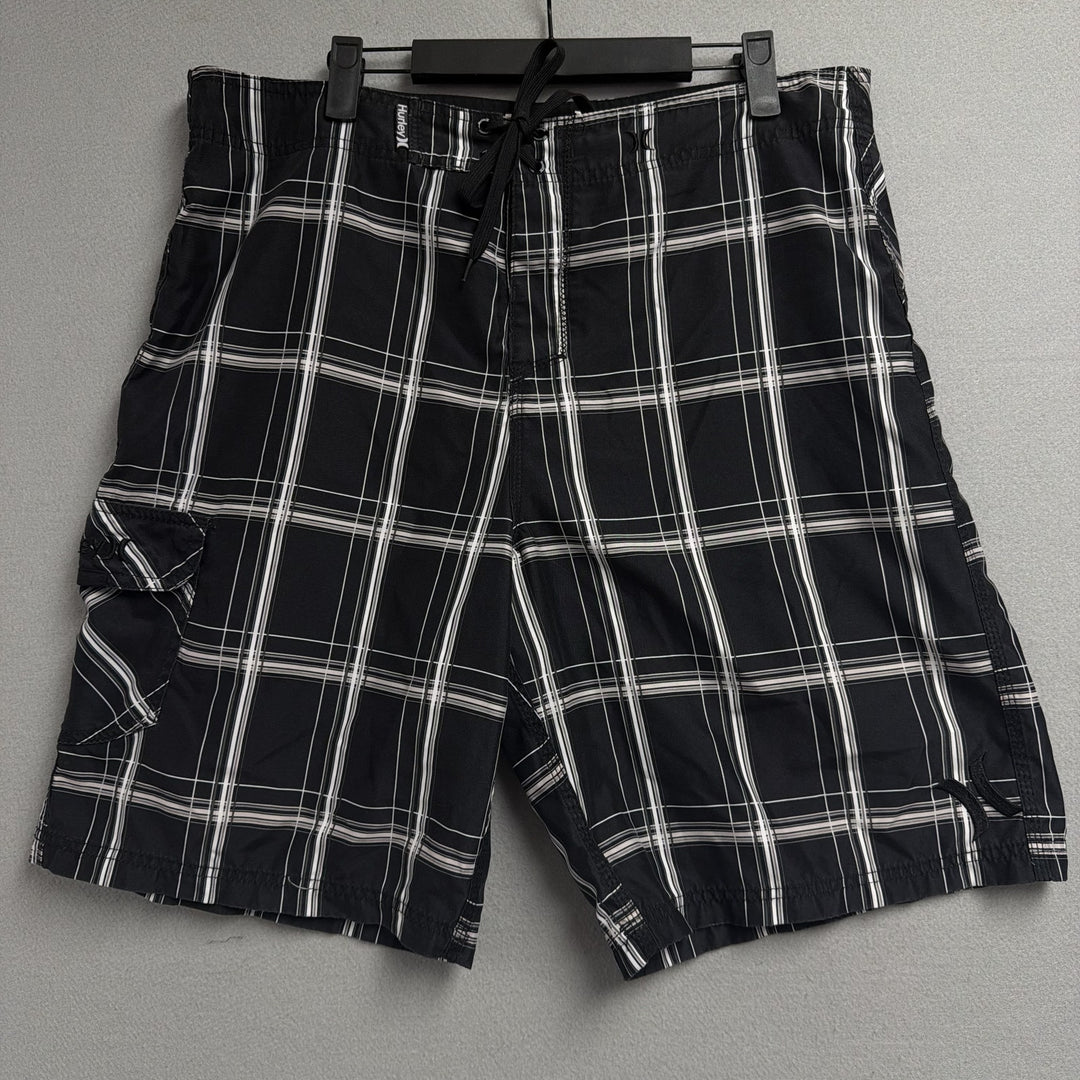 Hurley Plaid Y2K Board Shorts Size 36
