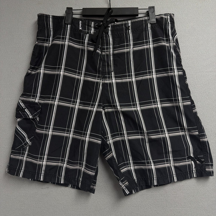 Hurley Plaid Y2K Board Shorts Size 36