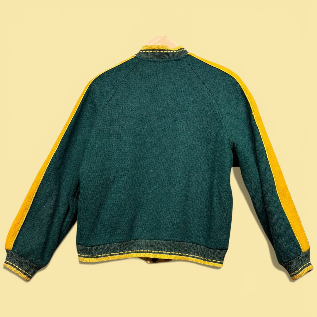 Vintage Reversible Wool Silk 50s Kids Jacket Size XL