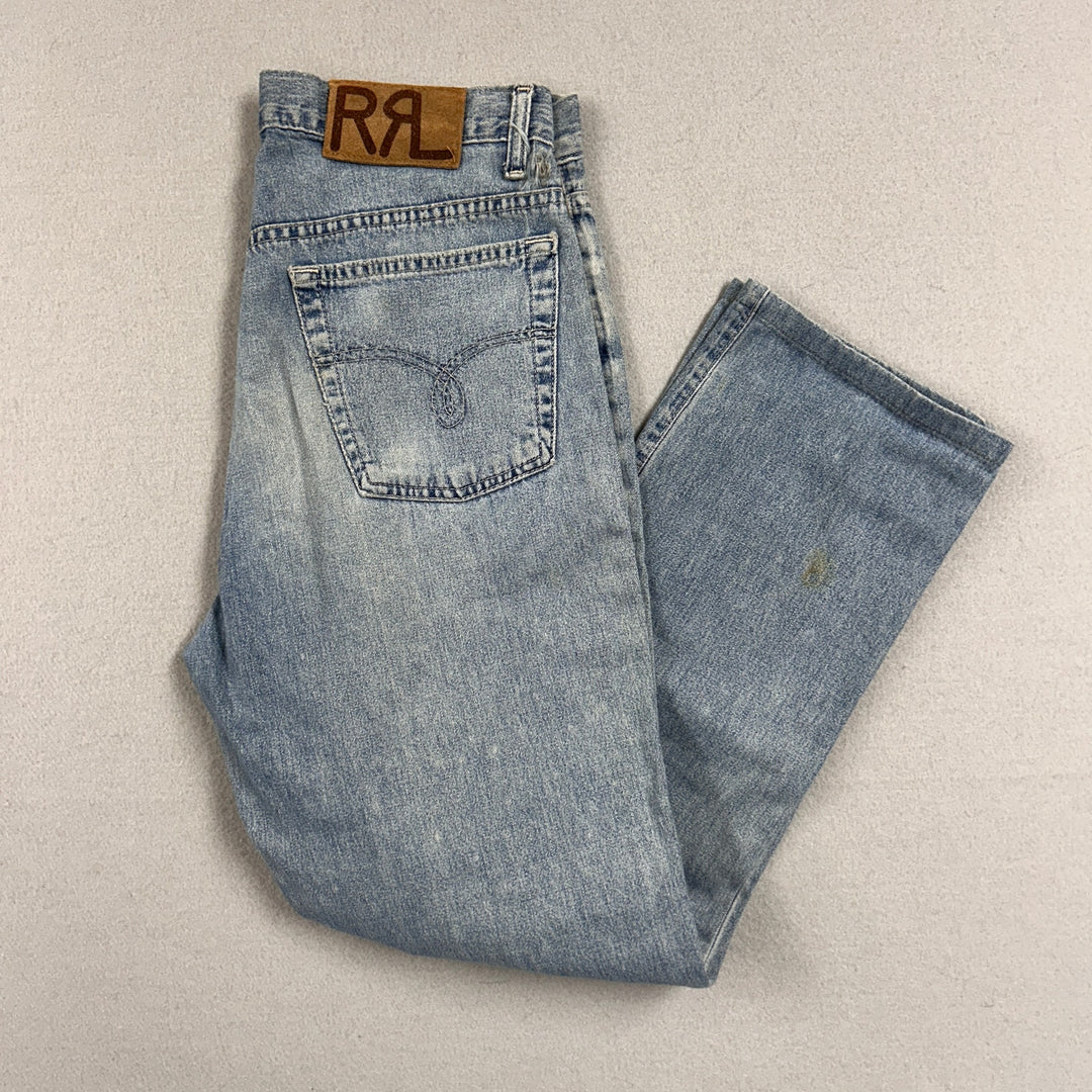 RRL Ralph Lauren Button Fly Straight Leg Jeans Size 30