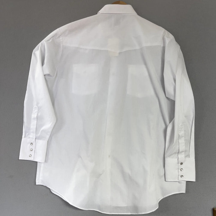 Ely Cattleman White Pearl Snap Shirt Size XL