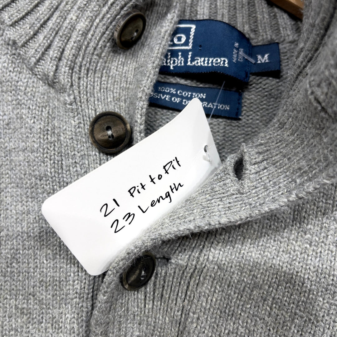 Vintage Polo Ralph Lauren Gray Cotton Sweater Size Medium