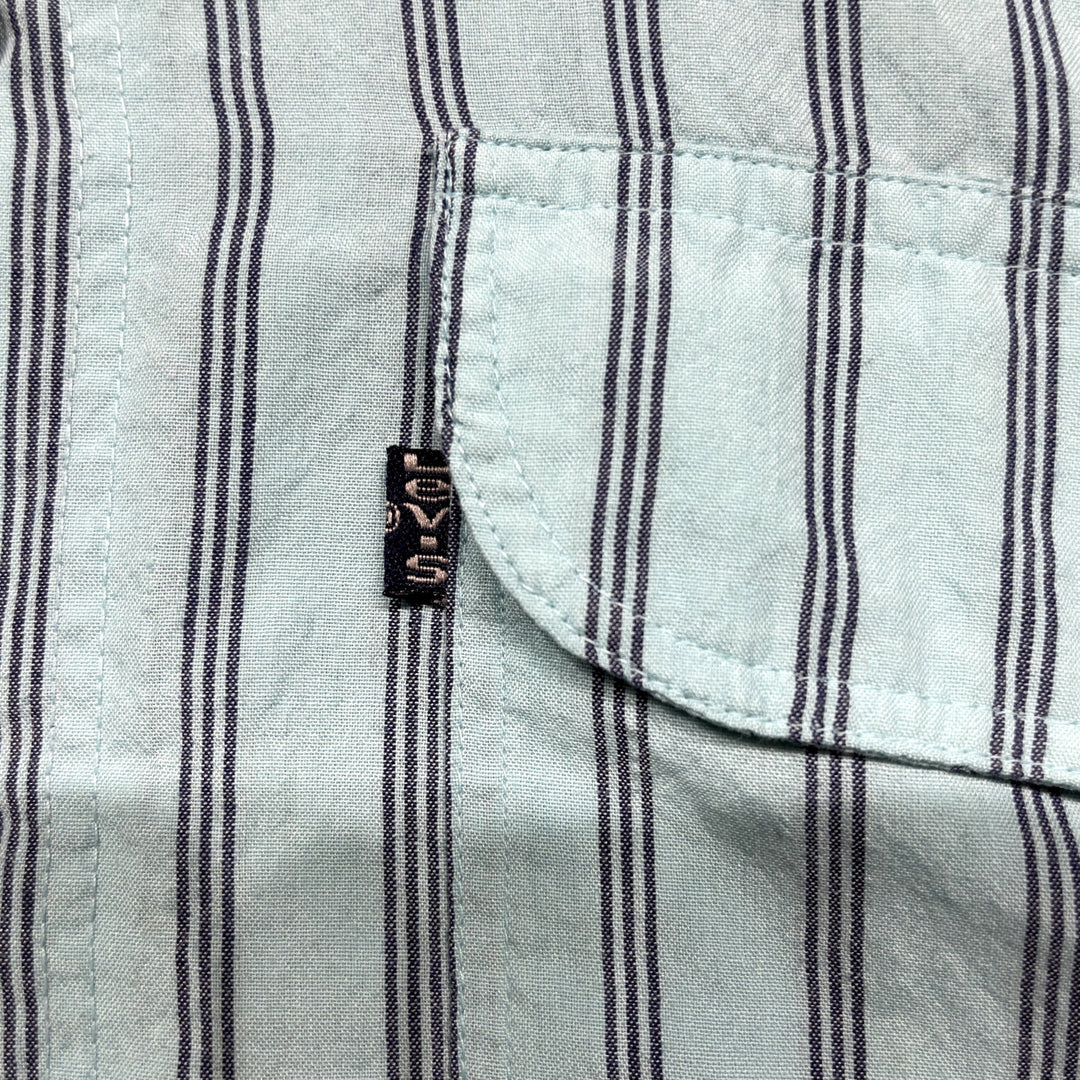 Vintage Levi's Silver Label blue Striped Shirt size Large