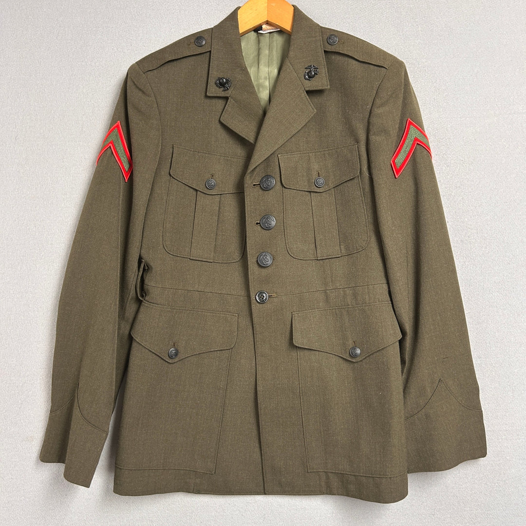 USMC Private First Class Dress Green Jacket No Belt Crown Clothing Size 40S