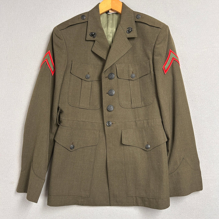 USMC Private First Class Dress Green Jacket No Belt Crown Clothing Size 40S