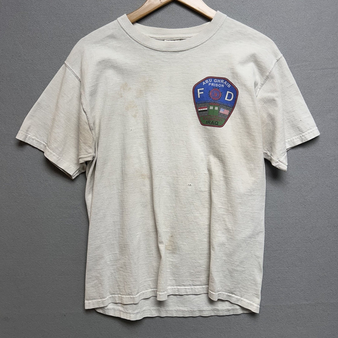 Vintage 2004 Baghdad Iraq Fire Rescue Abu Ghraib Prison White Shirt Size Medium