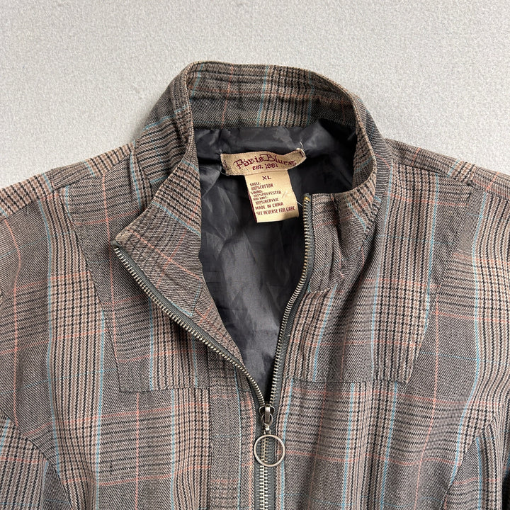 Paris Blues Plaid Y2K Cropped Jacket Size XL
