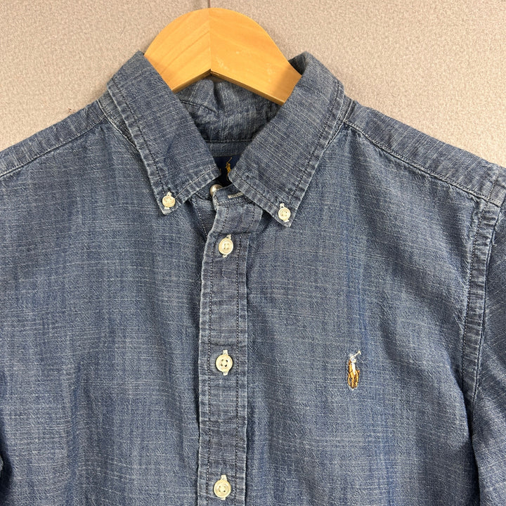 Polo Ralph Lauren Chambray Denim Kids Button Down Shirt Size Large