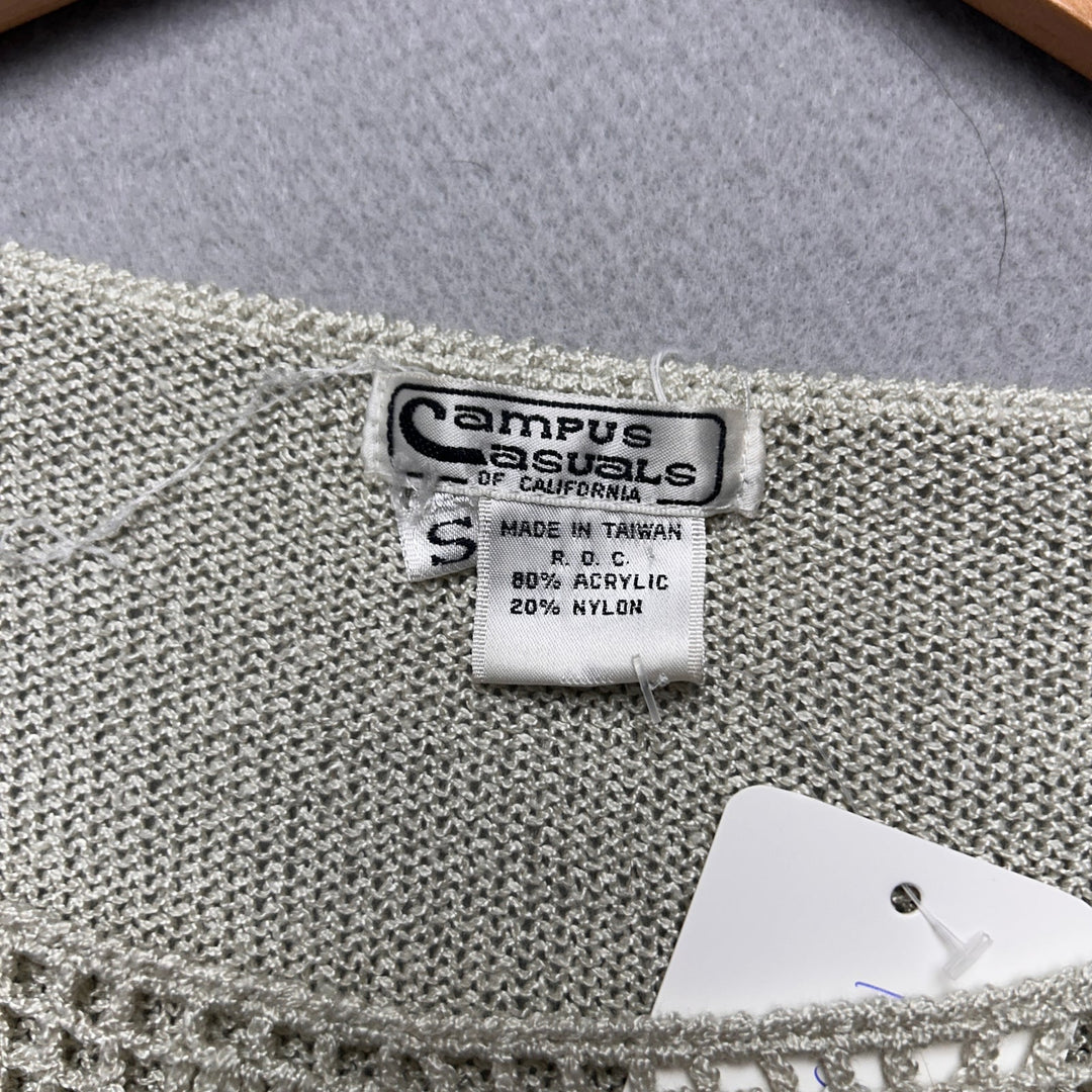 Vintage Women's Campus Casuals Beige Synch Knit Top Small
