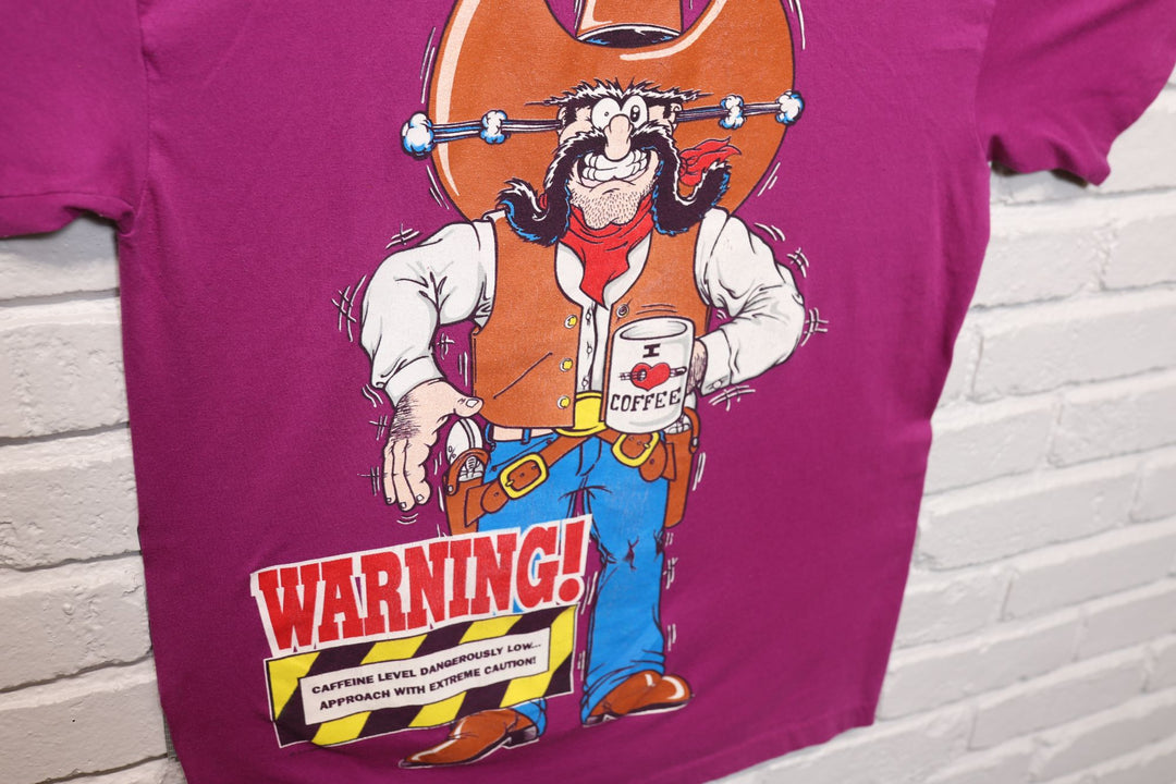 90s Vintage Coffee Cowboy T Shirt Size XL