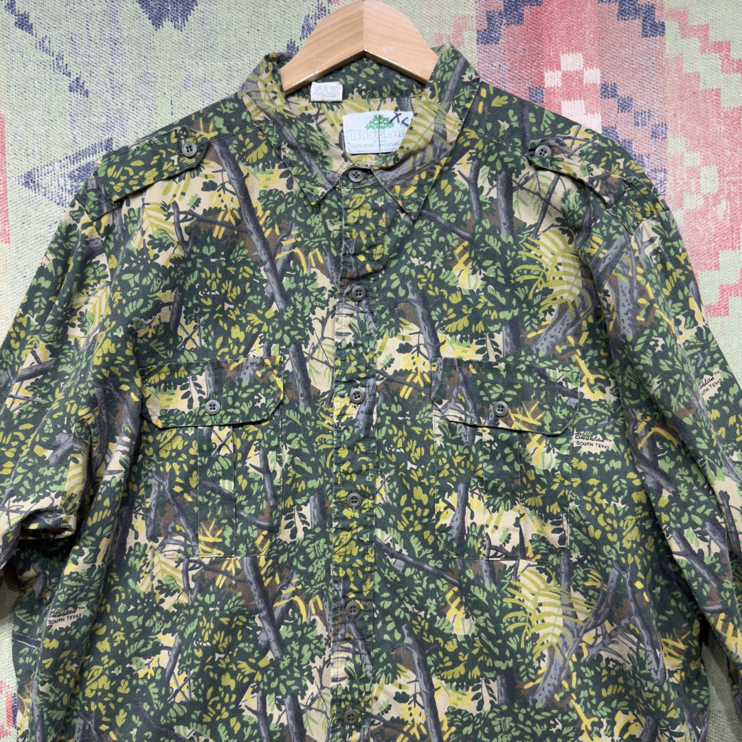 Bushlan Camo Vintage Button Down Shirt XL 80s