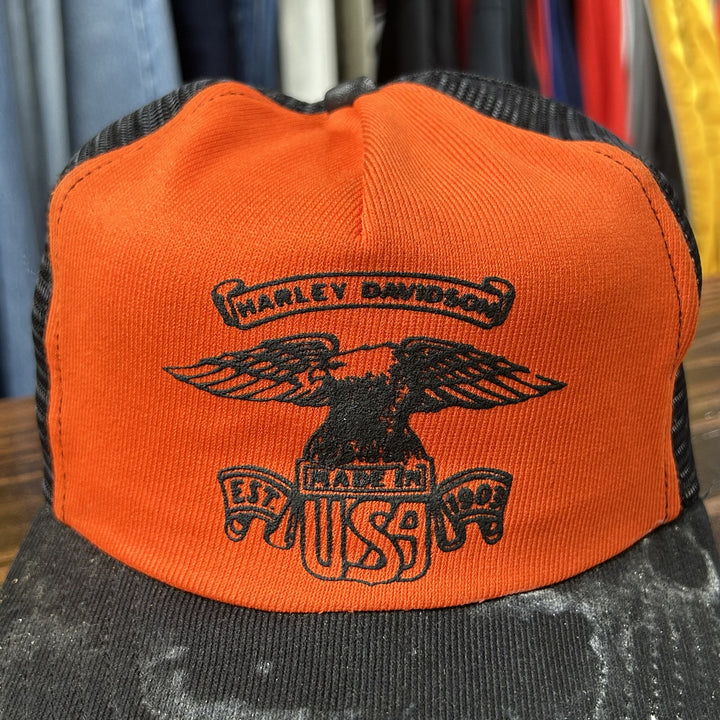 Vintage Harley Davidson 80s Snapback Trucker Hat Read Description