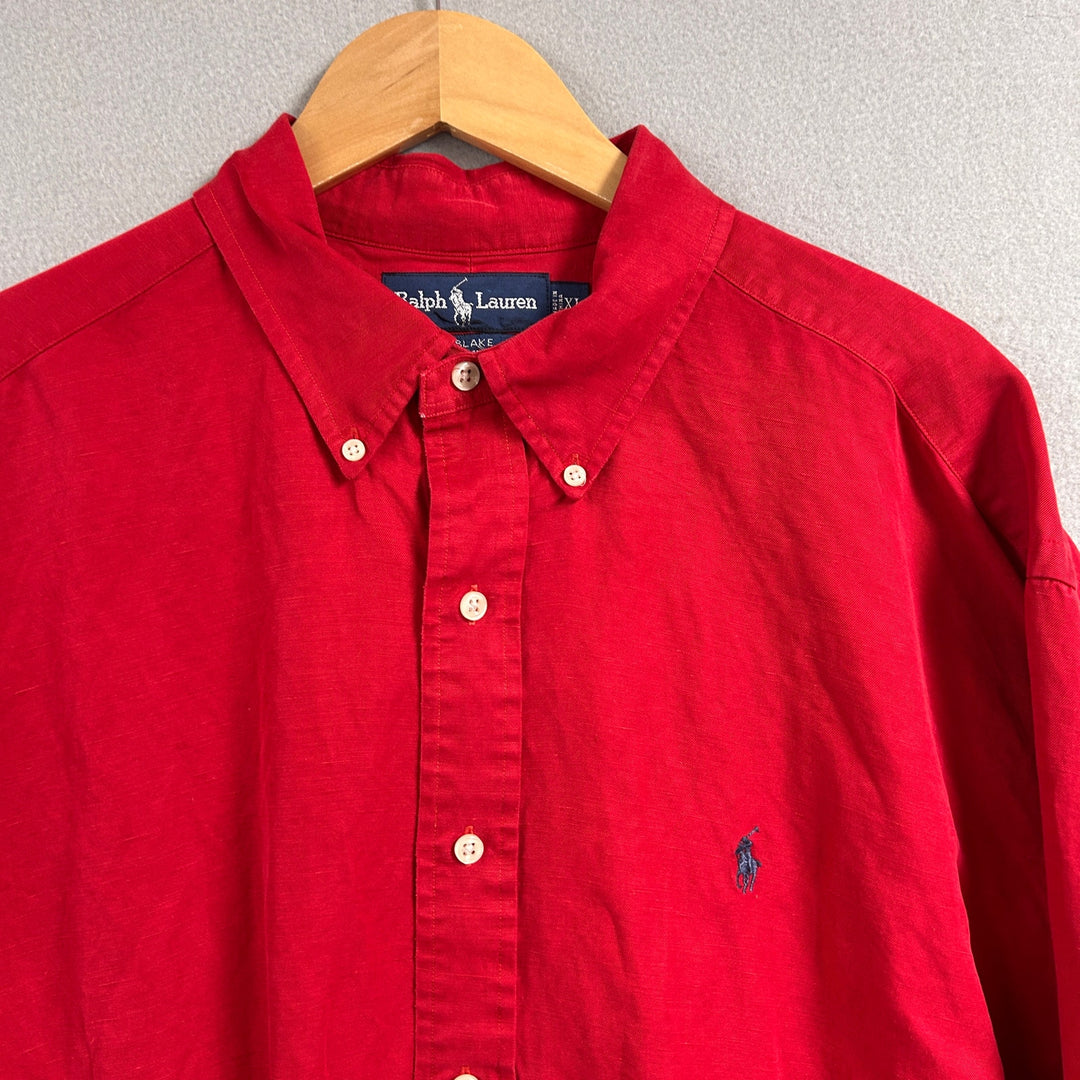 Vintage Polo Ralph Lauren Silk and Linen Blake Button Down Shirt Size XL