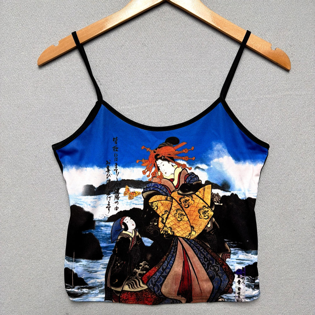 Vintage Y2K Japanese Art Tank Top Size Small