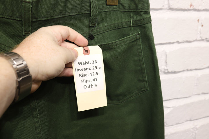 70s sears green work pants size 26/21