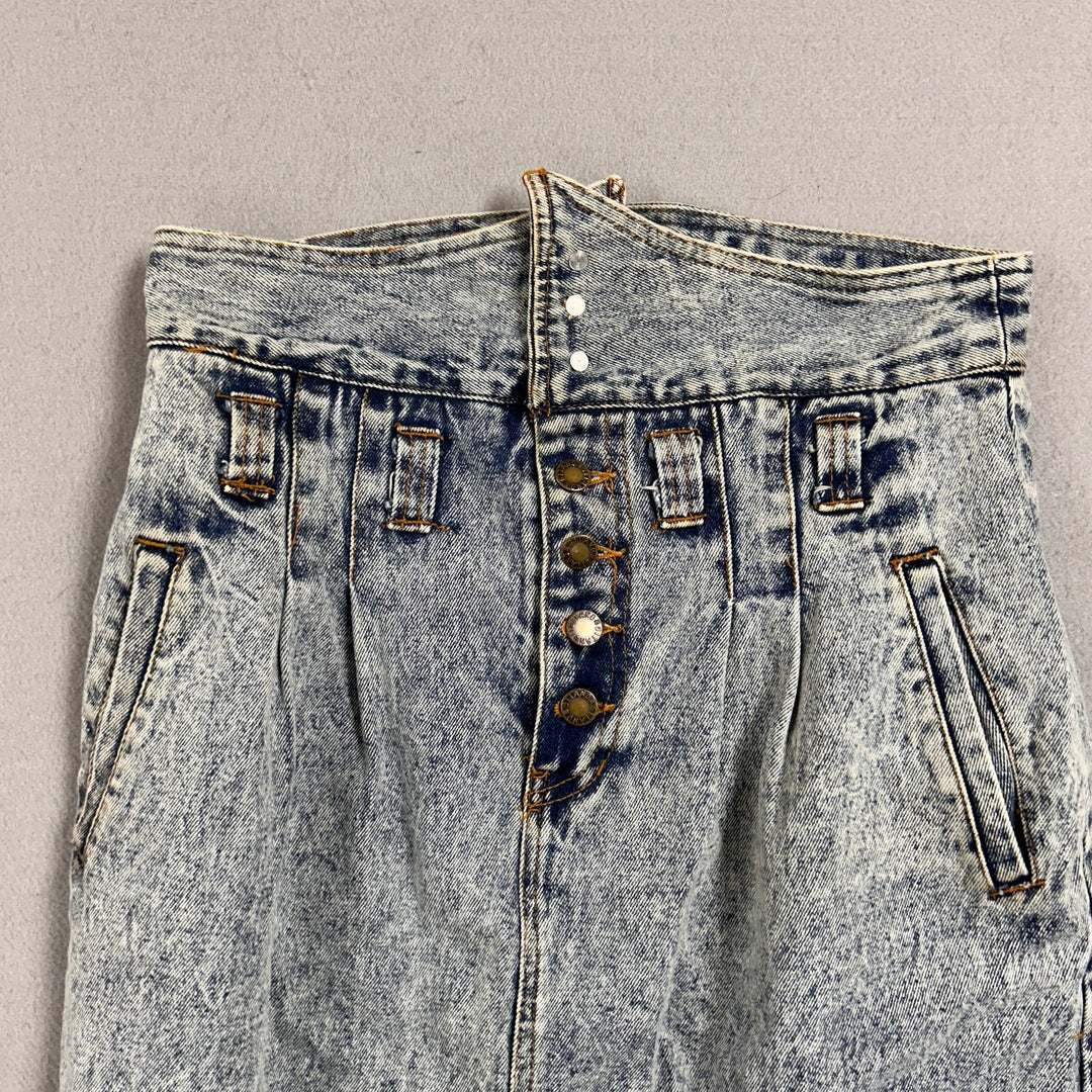Vintage Gitano Acid Wash Denim Skirt Size 14