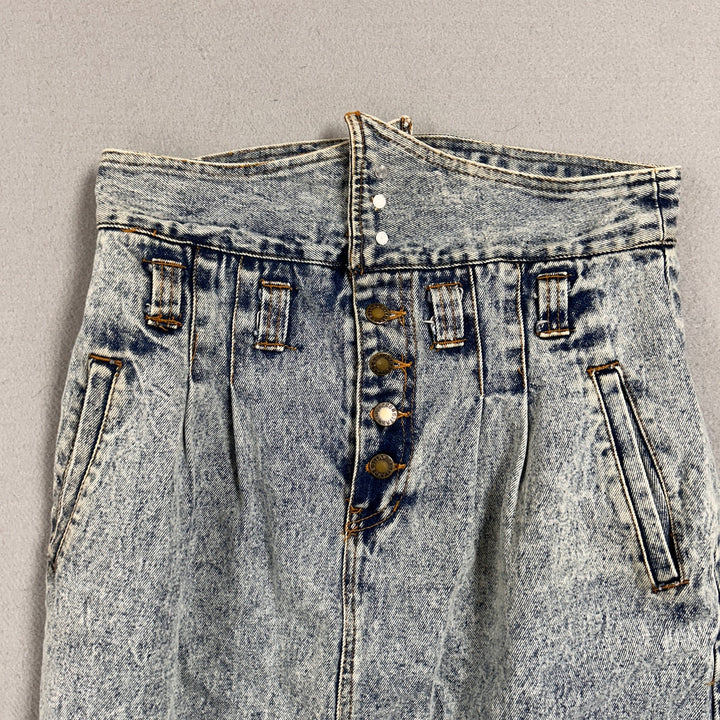 Vintage Gitano Acid Wash Denim Skirt Size 14