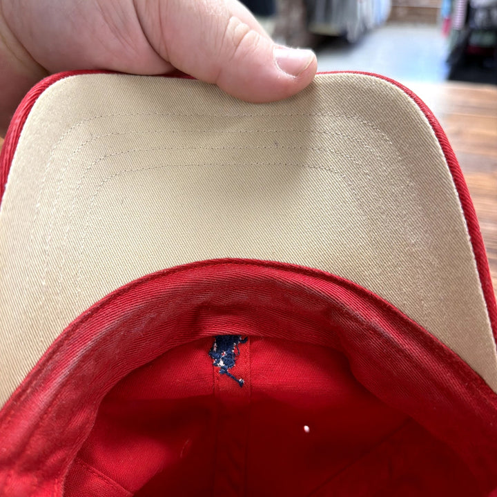 Polo Ralph Lauren Leather Strap Back Red Hat