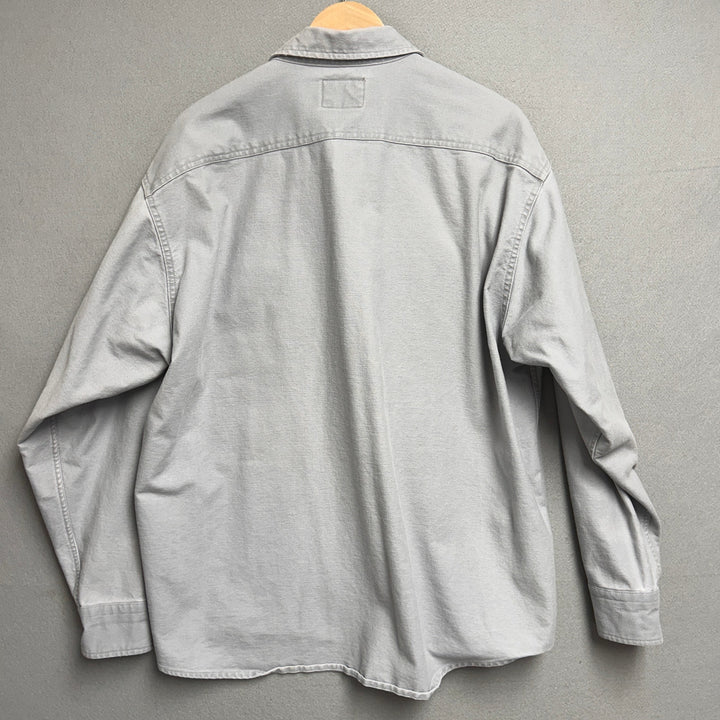 Vintage Woolrich Gray Canvas Workwear Button Up Men's XXL