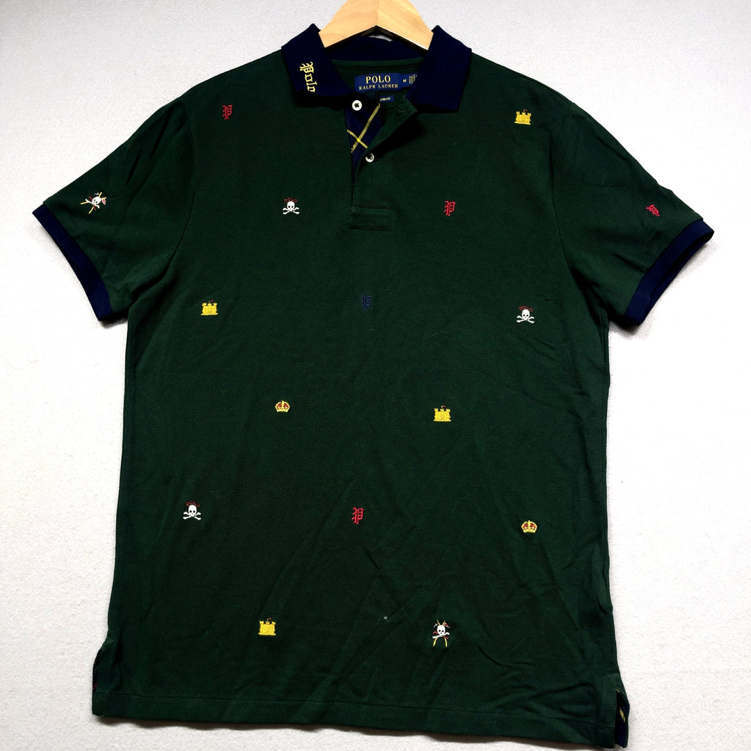 Polo Ralph Lauren Skull and Crown Embroidered Polo Shirt size Medium