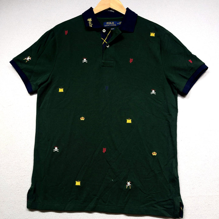 Polo Ralph Lauren Skull and Crown Embroidered Polo Shirt size Medium
