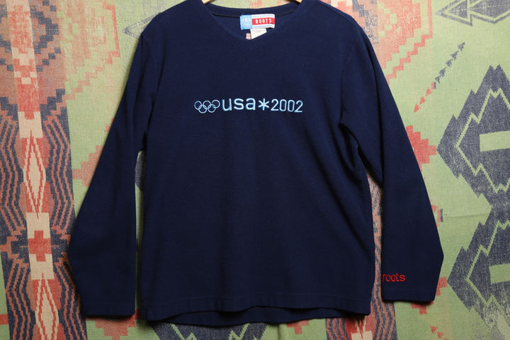 Roots 2002 Olympics Vintage Fleece Sweatshirt 2000s  Large
