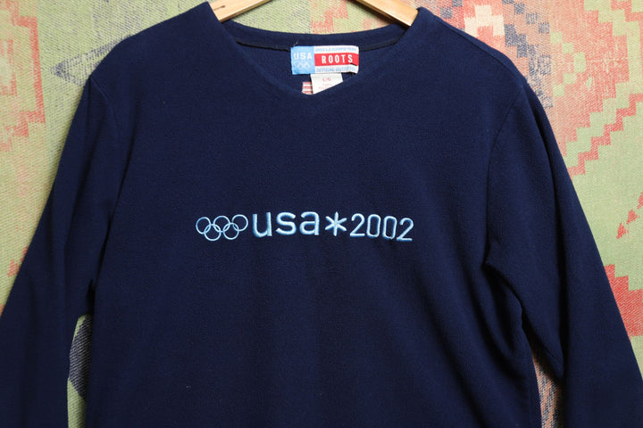 Roots 2002 Olympics Vintage Fleece Sweatshirt 2000s  Large