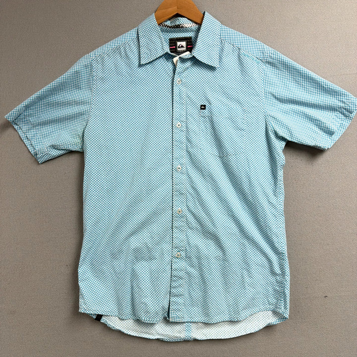 Vintage Quiksilver Y2K Checkerboard Button Down Shirt Size Medium