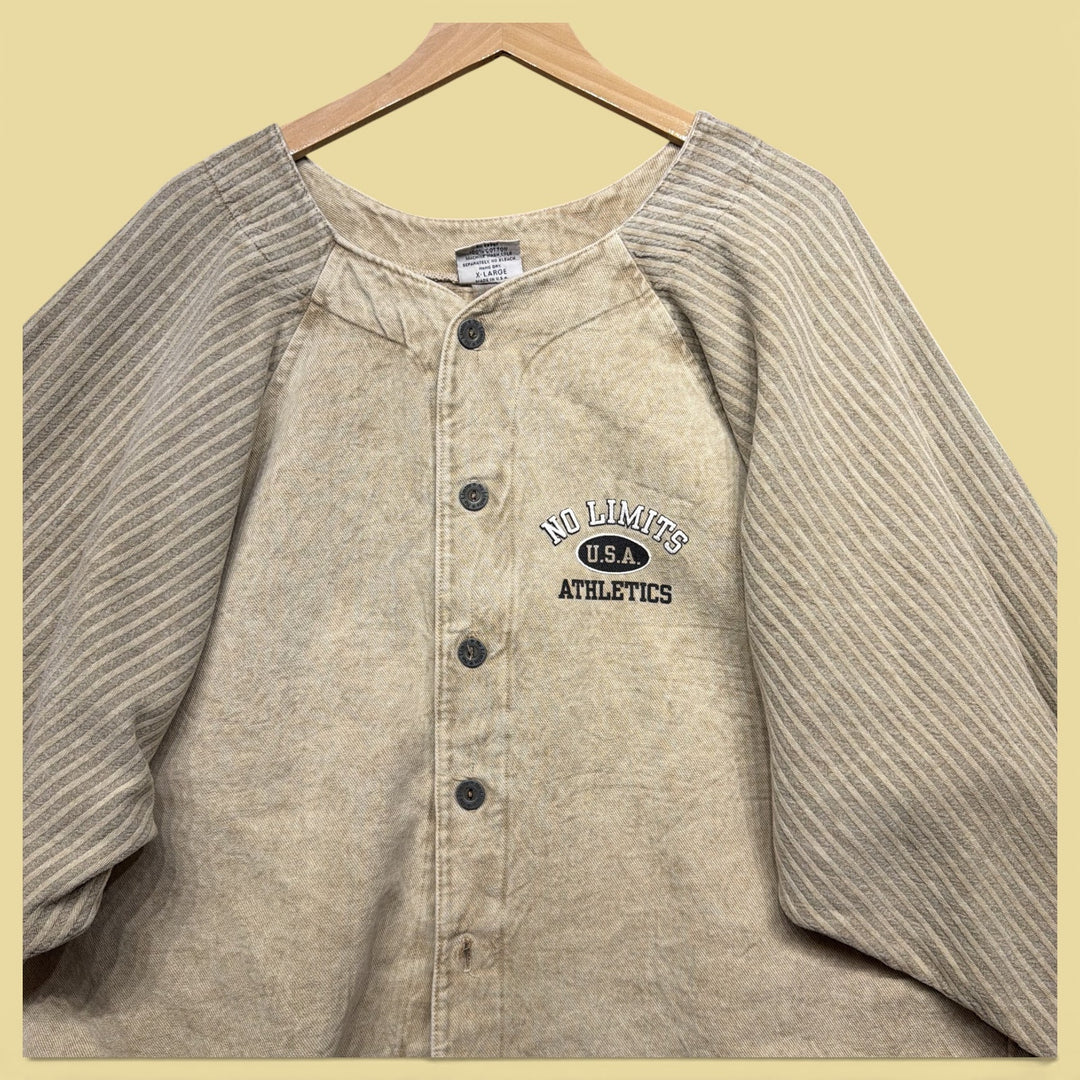 Vintage No Limits Athletics  90s Button Front Sweatshirt Size XL