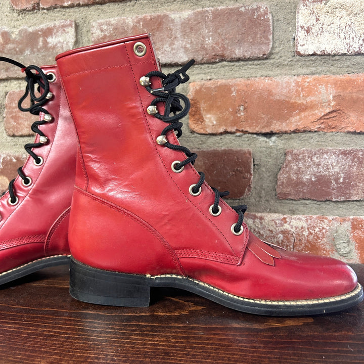 Vintage Justin Diamond J Kiltie Roper Boots Size 5B