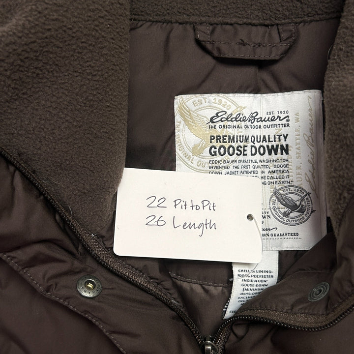 Eddie Bauer Premium Goose Down Puffer Vest Brown Quilted Women’s Size Medium