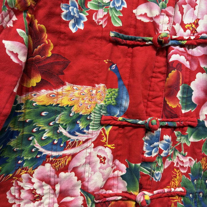 Vintage Peacock Asian Print Allie Flynn Jacket Size 13/14