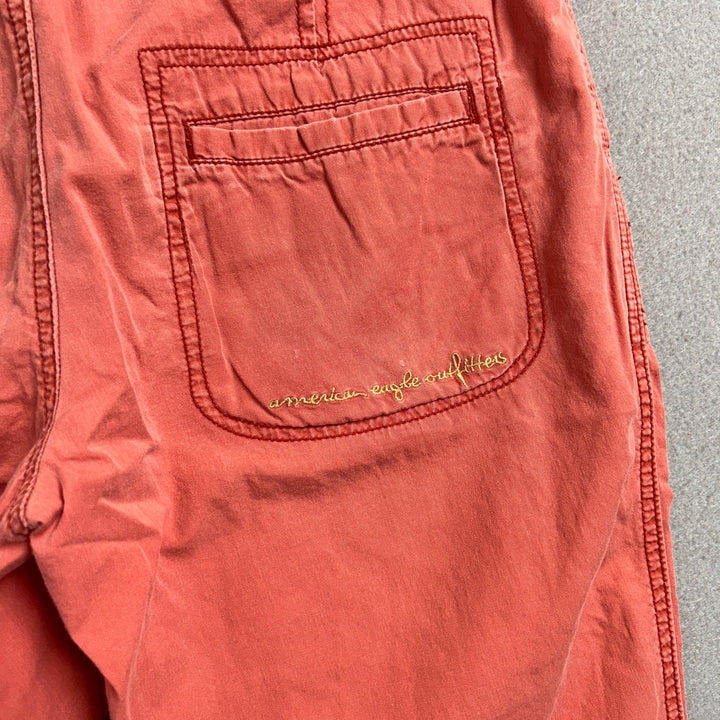 Y2K Women’s American Eagle Washed Red Capris Size 6