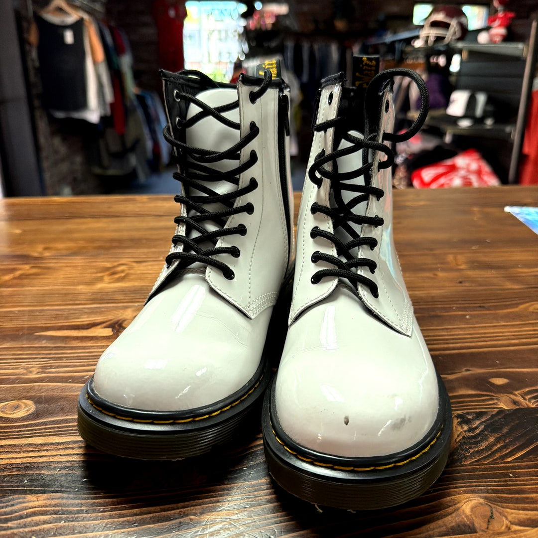 Dr Martens White Patent Leather White Boots Size Womens 6