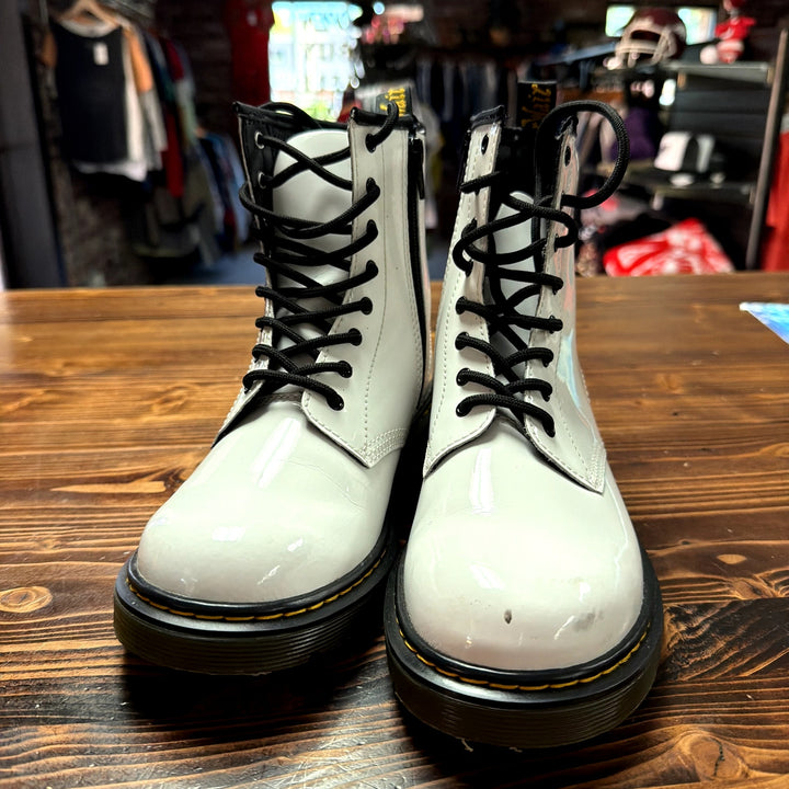 Dr Martens White Patent Leather White Boots Size Womens 6